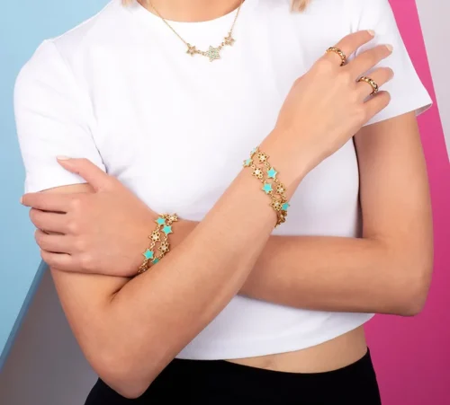 PULSERA - ESTRELLAS TURQUESA