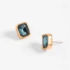 Aretes con piedra azul rectangular