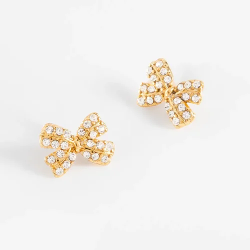 Aretes moño con cristales