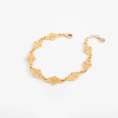 Pulsera en baño de oro floral
